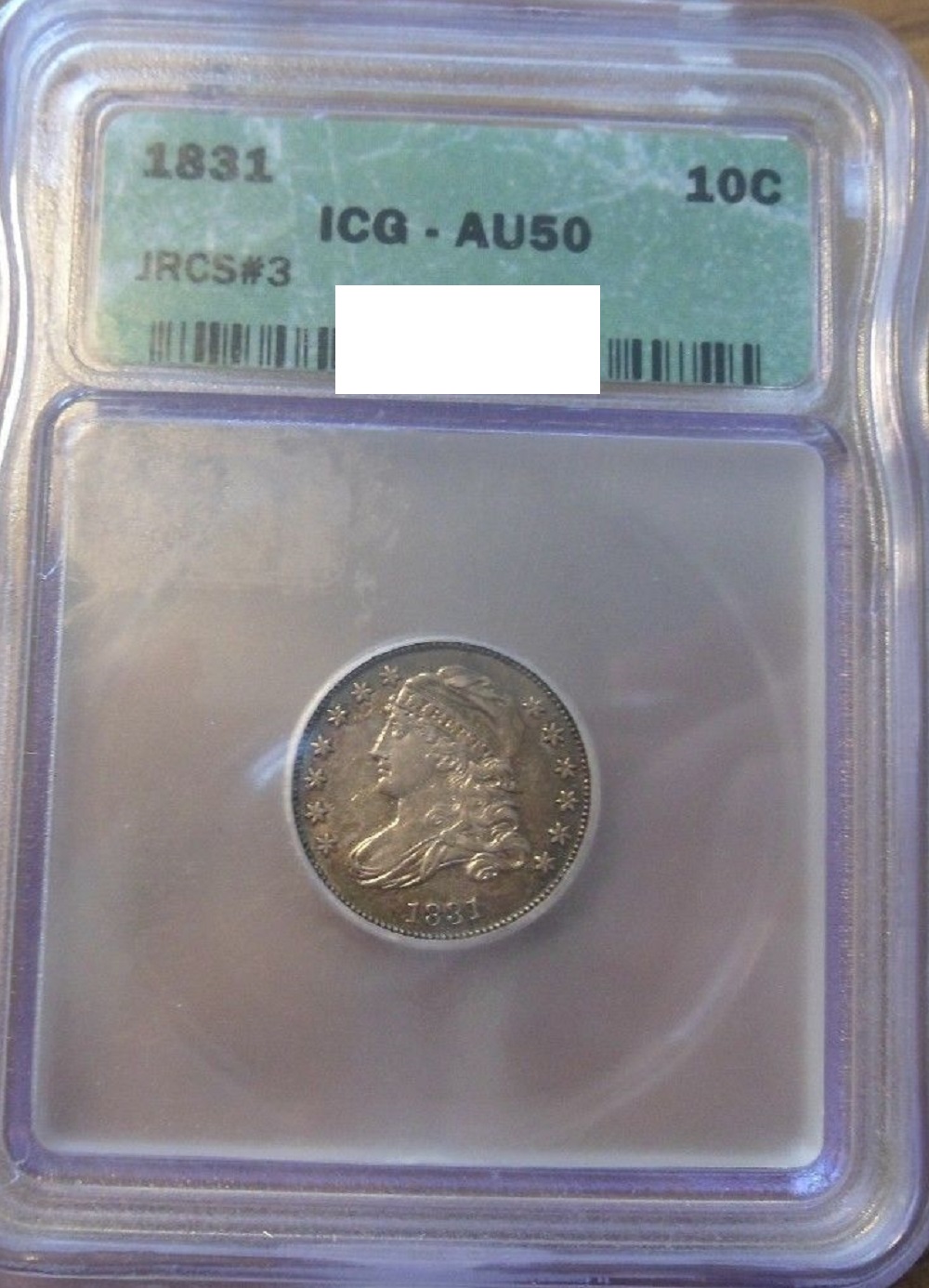 1831-Capped-Bust-Dime-In-Hand-Pics